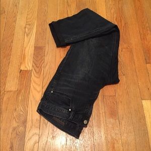 Club Monaco Denim Crop Jeans, Black, Size 30.